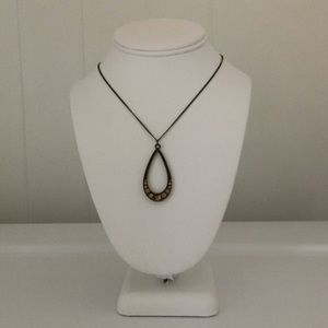 Bronze Teardrop Rhinestone Necklace